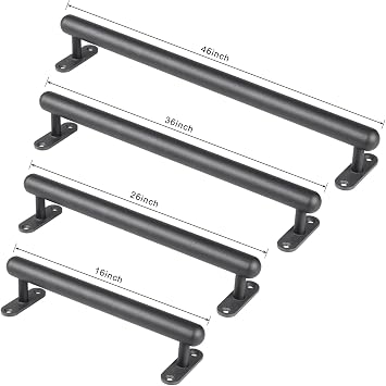 Dolibest Handrail Metal 91cm Grab Rail Indoor Stair Railing Black Grip Bar