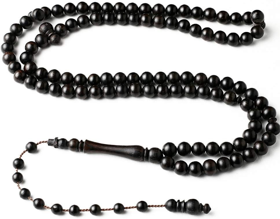 Premium Handcrafted Islamic Prayer Beads- 100% Ebony- Signature INFINITYBEADS by BasmalaBeads- Tesbih-