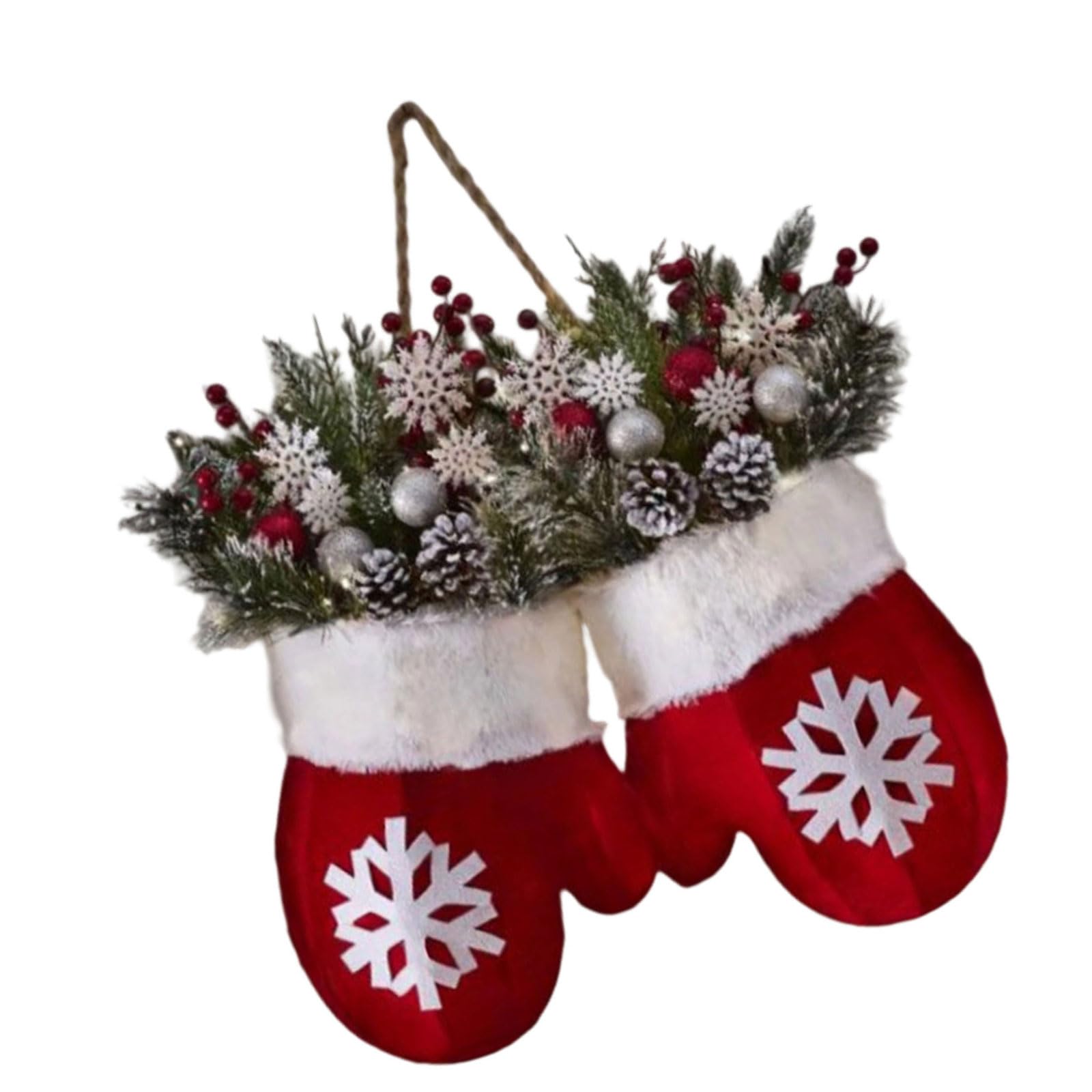 Yhplxyuus Christmas Ornament Set Holiday Gloves Snowflakes Decoration Shatterproof Stockings for Store Christmas Hanging Ornament