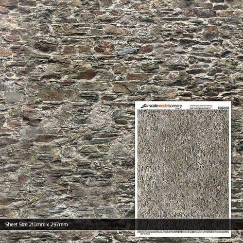 Scale Model Scenery TX220-OO Old Stone Wall (Pack of 5) For OO Scale Model Railway Layouts & 1:76 Diecast Dioramas