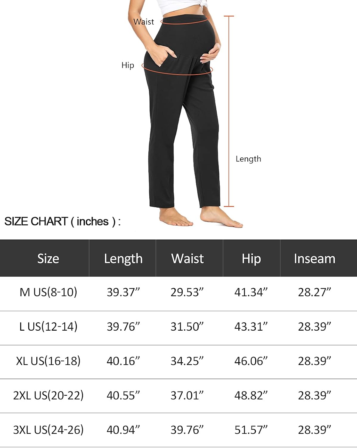 Quinee Women Maternity Pants with Pockets Yoga Lounge Pajama Pregnancy Sweatpants at  Women’s Clothing store