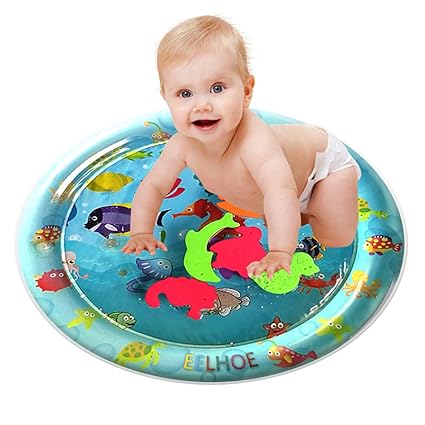 Dorakitten Baby Water Mat Round Interactive Funny Ocean Inflatable Water Playing Mat Water Filled Playmat Baby Water