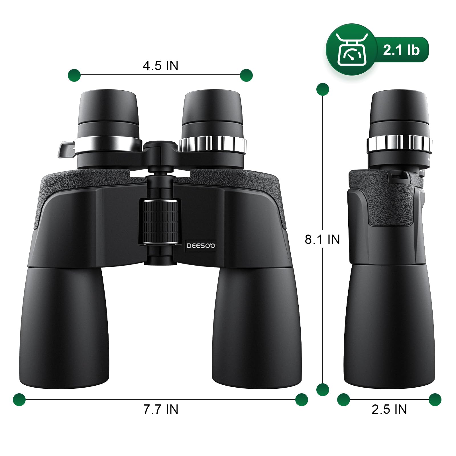 Binocolo professionale potente 12-36x50 HD Zoom DEESOO - Prismi BAK4 e lenti FMC per visione chiara anche in condizioni di scarsa luce - Ideale per safari, osservazione uccelli, caccia