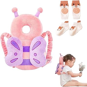 Baby Head Protection Pillow Backpack Safety Pads Adjustable Size Protector for 4-24 Months Toddler Safety Helmet Harness Walking