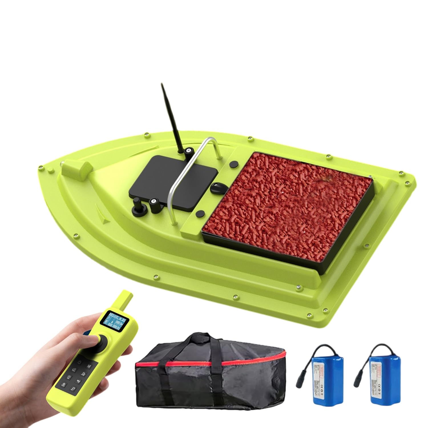 Factildfulzhan Light Smart Bait Fishing Boat Gps Positioning Can Measure Water Temperature And Water Depth, Auto Return, 500M Remote Control Bait Delivery Boat Load 2.5Kg