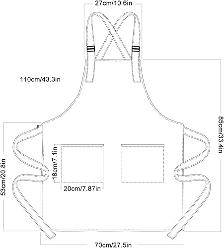 Miniatura 2 de Delantal de gato lindo de 33.4 pulgadas de largo x 27.5 pulgadas de ancho, diseño moderno de animales de compañía y estampado de huellas de patas,