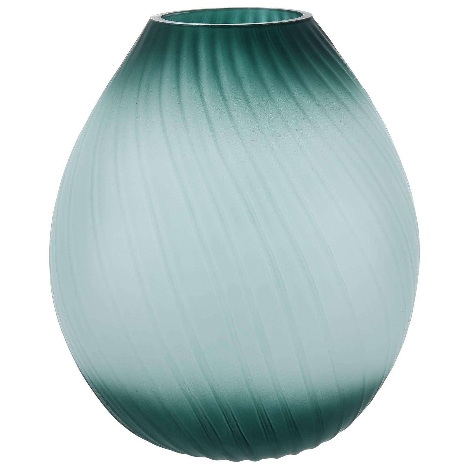 Vase en verre vert stable avec finition soignée Beavorty