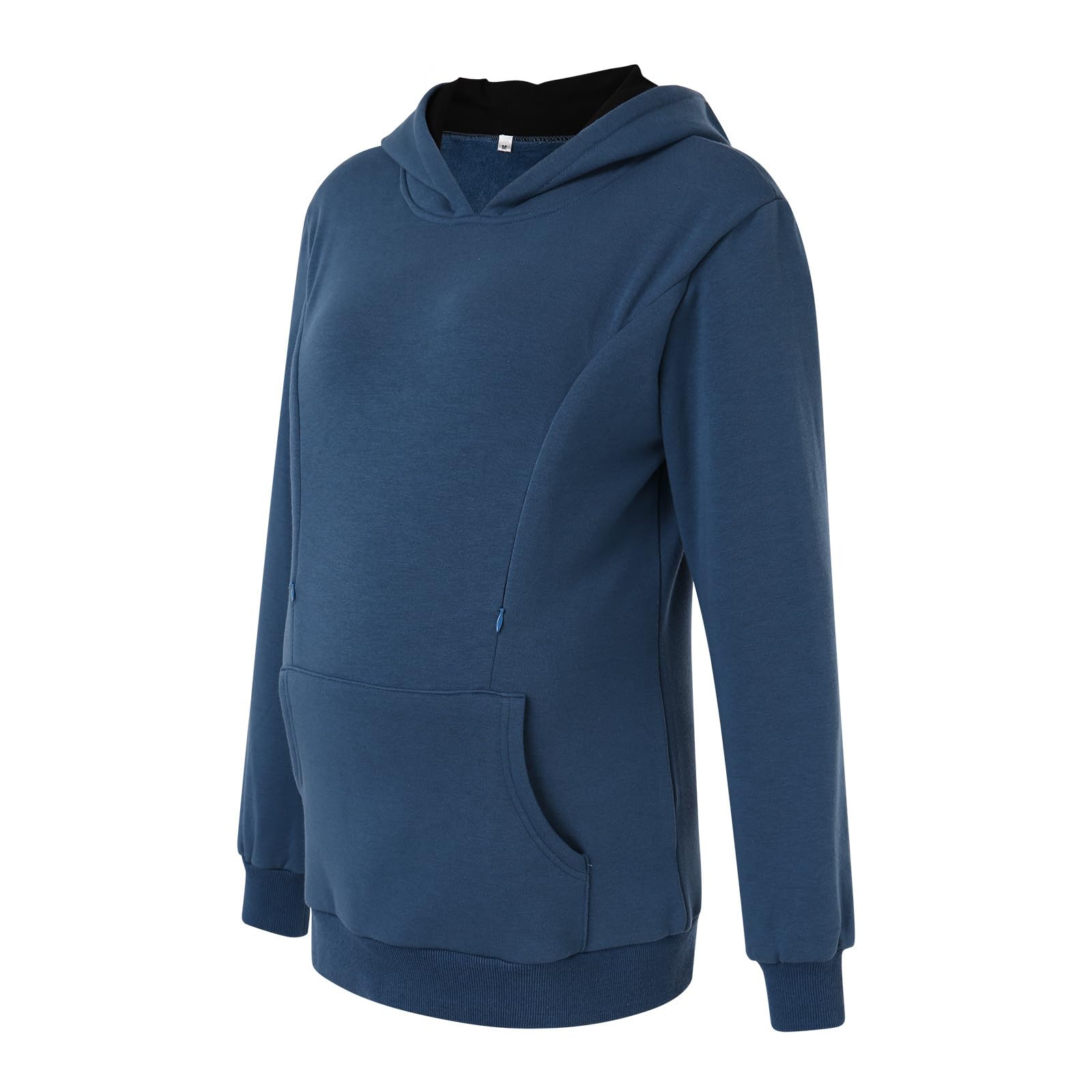Pull à capuche pour femme enceinte en coton - Haut d'allaitement - Mode de maternité - Sweat à capuche pour l'allaitement - Pull chaud rembourré - Combinaison d'allaitement en polaire