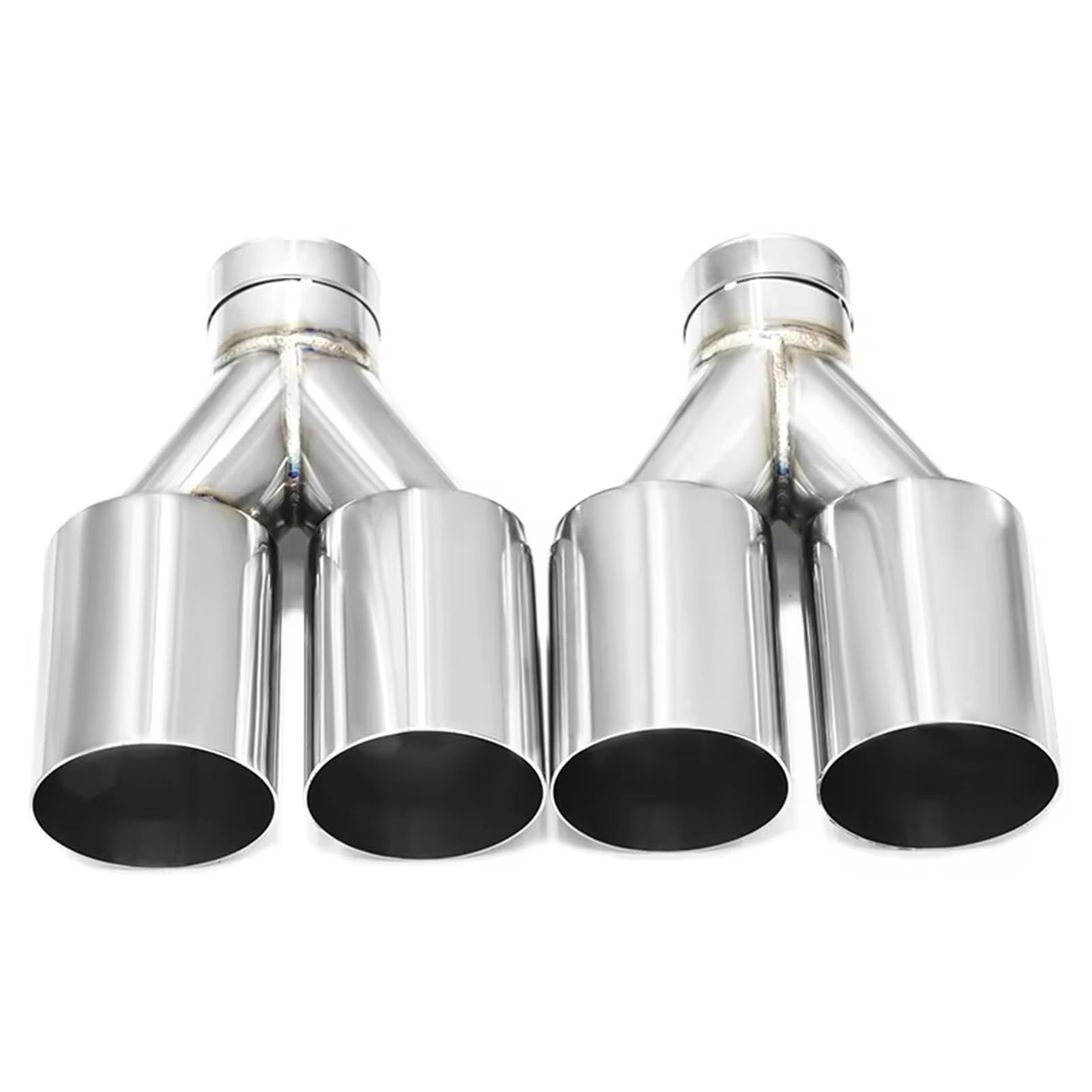Tubo Scarico dell'auto Terminale Scarico Doppio in Acciaio Inossidabile 1 Pezzo ID63Mm Ingresso Taglio Dritto 76 89 101 Silenziatore Scarico Universale(1 PCS ID60MMOD76MM)