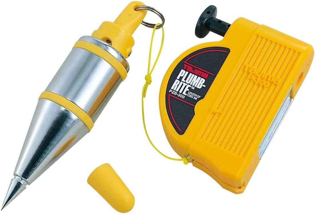 TAJIMA Plumb Bob Setter - 10 oz (300g) Magnetic Plumb-Rite with 14.5 ft Auto Recoil Cord & Quick-Stabilizing Bob - PZB-300