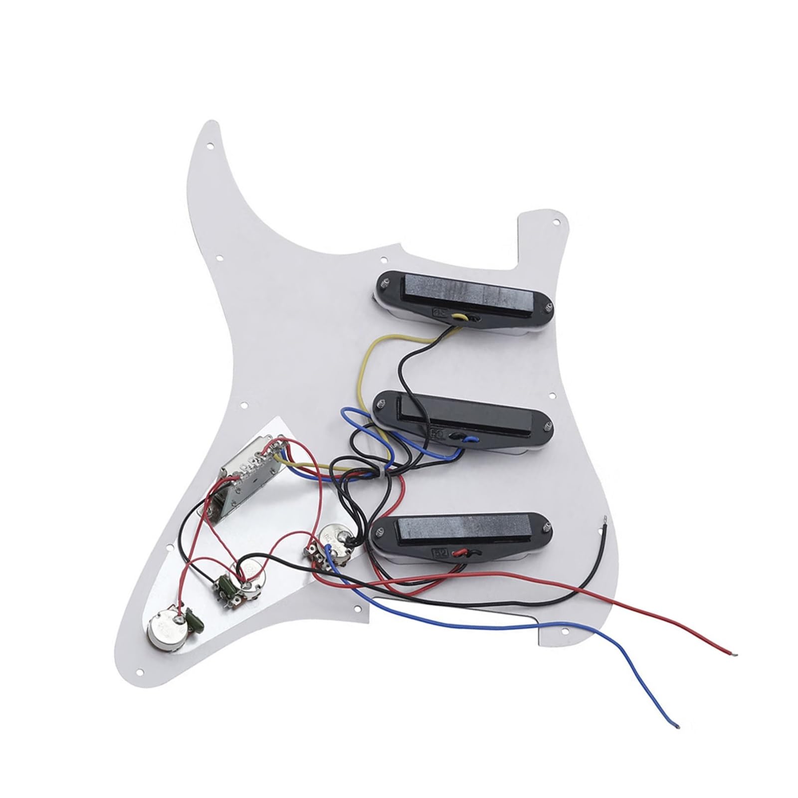 Zespół Obwodu Przetwornika Gitary Elektrycznej SSS Pickguard Z Pokrętłami Profesjonalne Akcesoria(White)