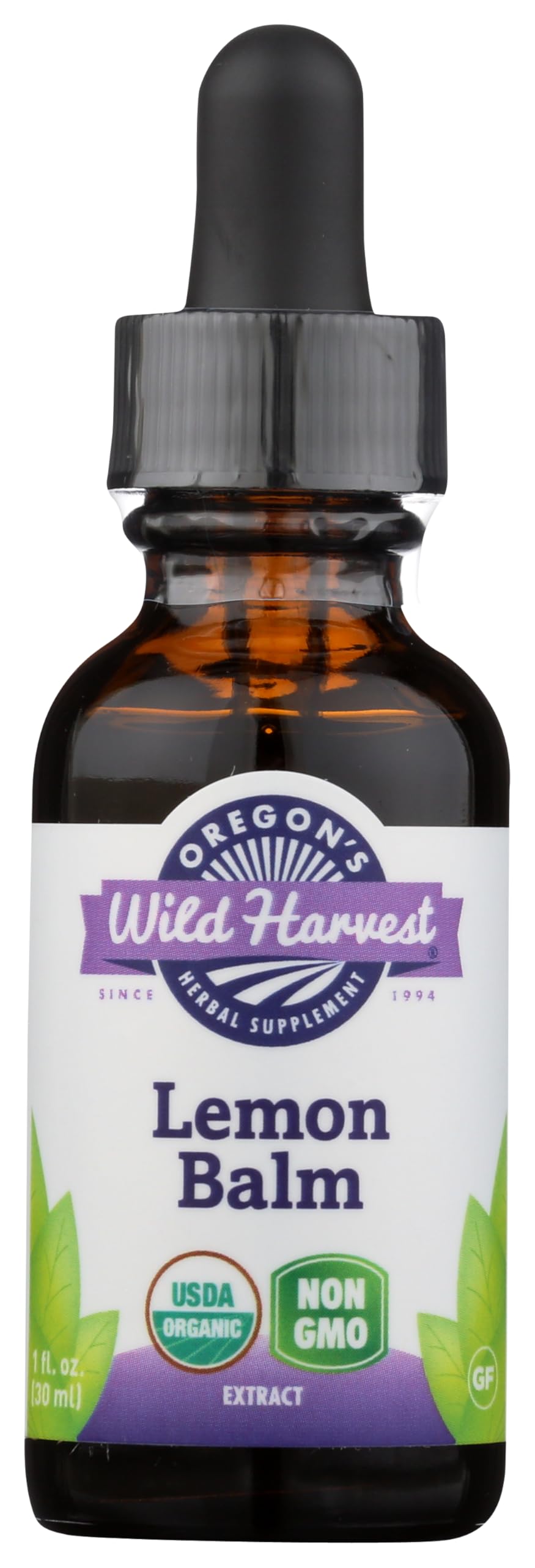 Oregon's Wild Harvest Lemon Balm Fresh 1:2 Organic Herbal Supplement, 1 Fluid Ounce