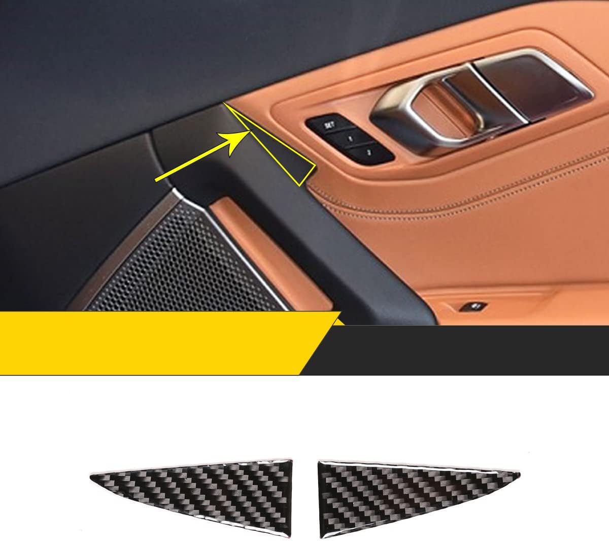 Fit for BMW Z4 G29 2017-2020 Car Inner Door Armrest Sticker Soft Carbon Fiber Car Interior Decor Strip Car Interior Accessories (Carbon Fiber Black)