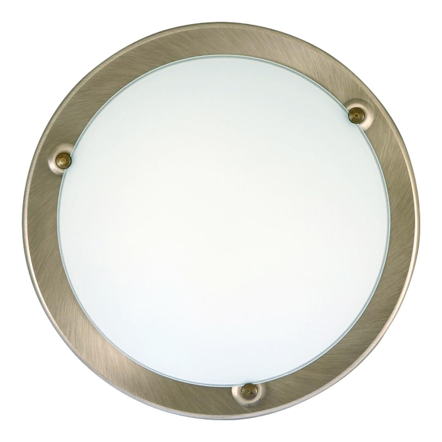 LED Universum Deckenleuchte Wandleuchte gold bronze matt rund Ø38cm aus Glas opal und Metall mit 2x E27 Fassung für Glühbirne oder LED-Leuchtmittel | Deckenlampe Wohnzimmer Schlafzimmer Küche Flur