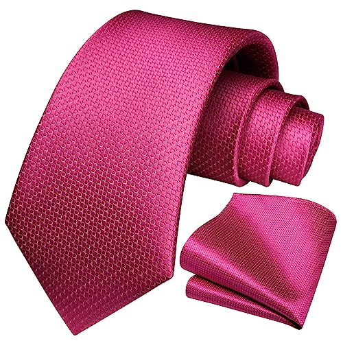 Image of HISDERN Mens Striped Tie and Pocket Square Set Necktie for Men | soft smooth texture, wrinkle-free, neat hand-tied knot, gifting ready, regular 3.4 width, coordinated look, business wedding