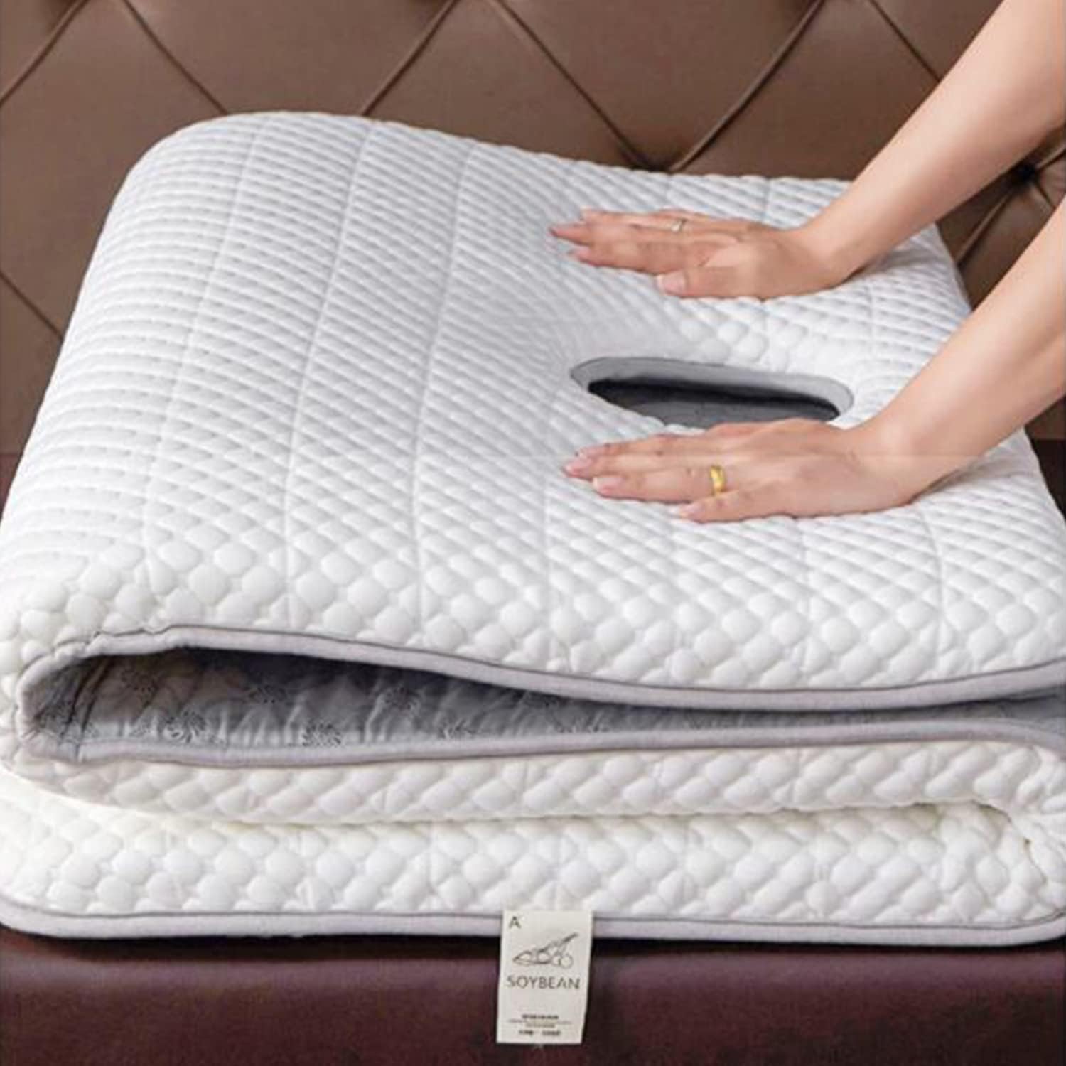 Memory Foam Lash Bed Topper with Elastic Bands Trapezoidal Head Massage Table Mattress Protector Spa Bed Pad with Breath Hole for Massage Accessories Lash Bed Cushion,Gray 6cm,70x190cm