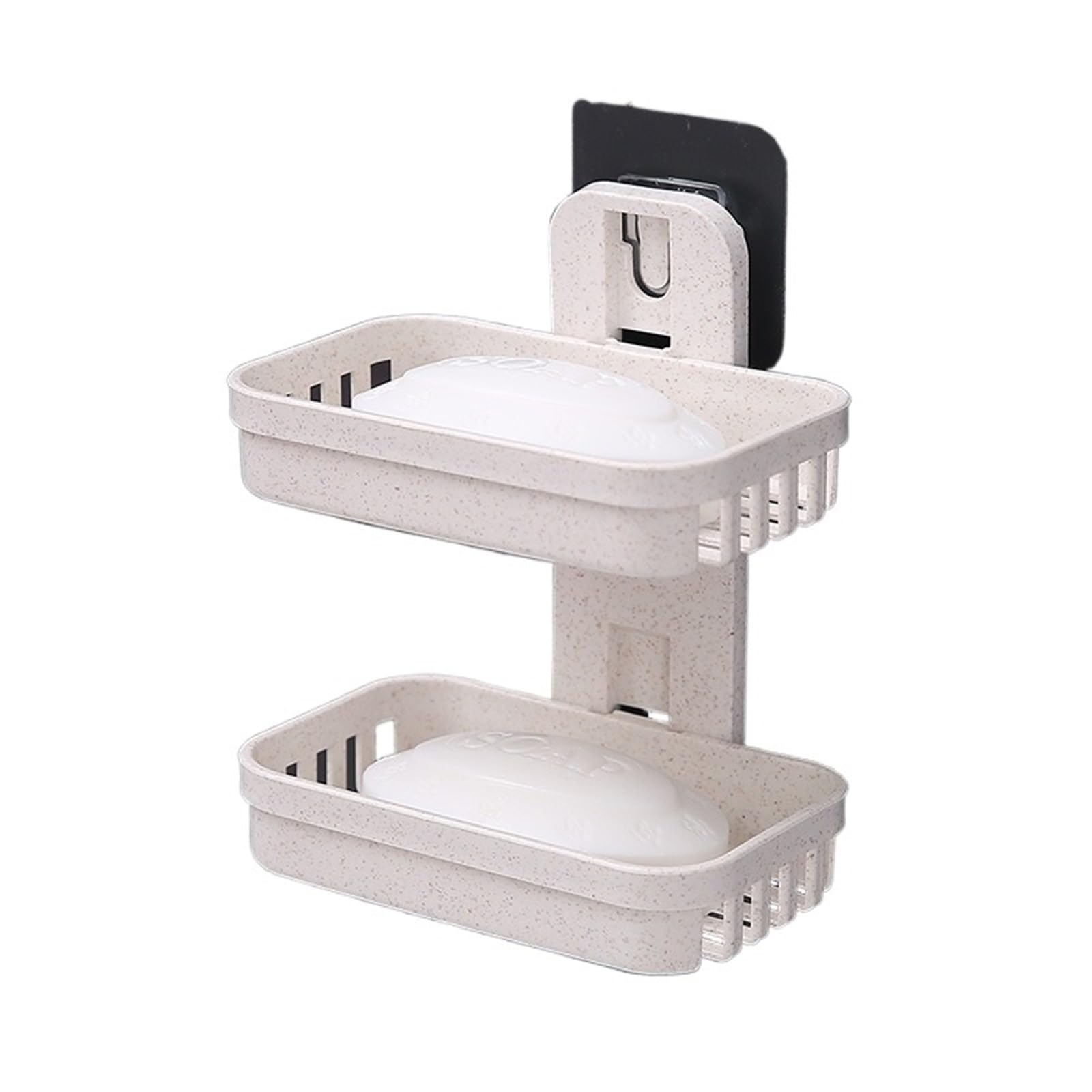 Mkyyioed Color1-2 Layers Soap Dish 2Pc Stick Soap Box Bathroom Suction Cup