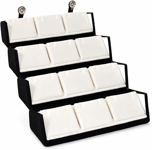 COURAGE ; BE THE CHANGE Courage12 Pair Velvet Earring Organizer Box – Foldable Jewelry Storage Case with Soft Padded Slot...