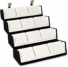 COURAGE ; BE THE CHANGE Courage12 Pair Velvet Earring Organizer Box – Foldable Jewelry Storage Case with Soft Padded Slots, Compact Travel-Friendly Earring Holder for Women (Black)