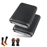 RTDEP 5V 6000mAh Heated Gloves Battery Pack, Batteries for Heated Socks,Insoles, DC Output, Heat Slippers Rechargeable Battery- 1Pair (with Temperature Control)