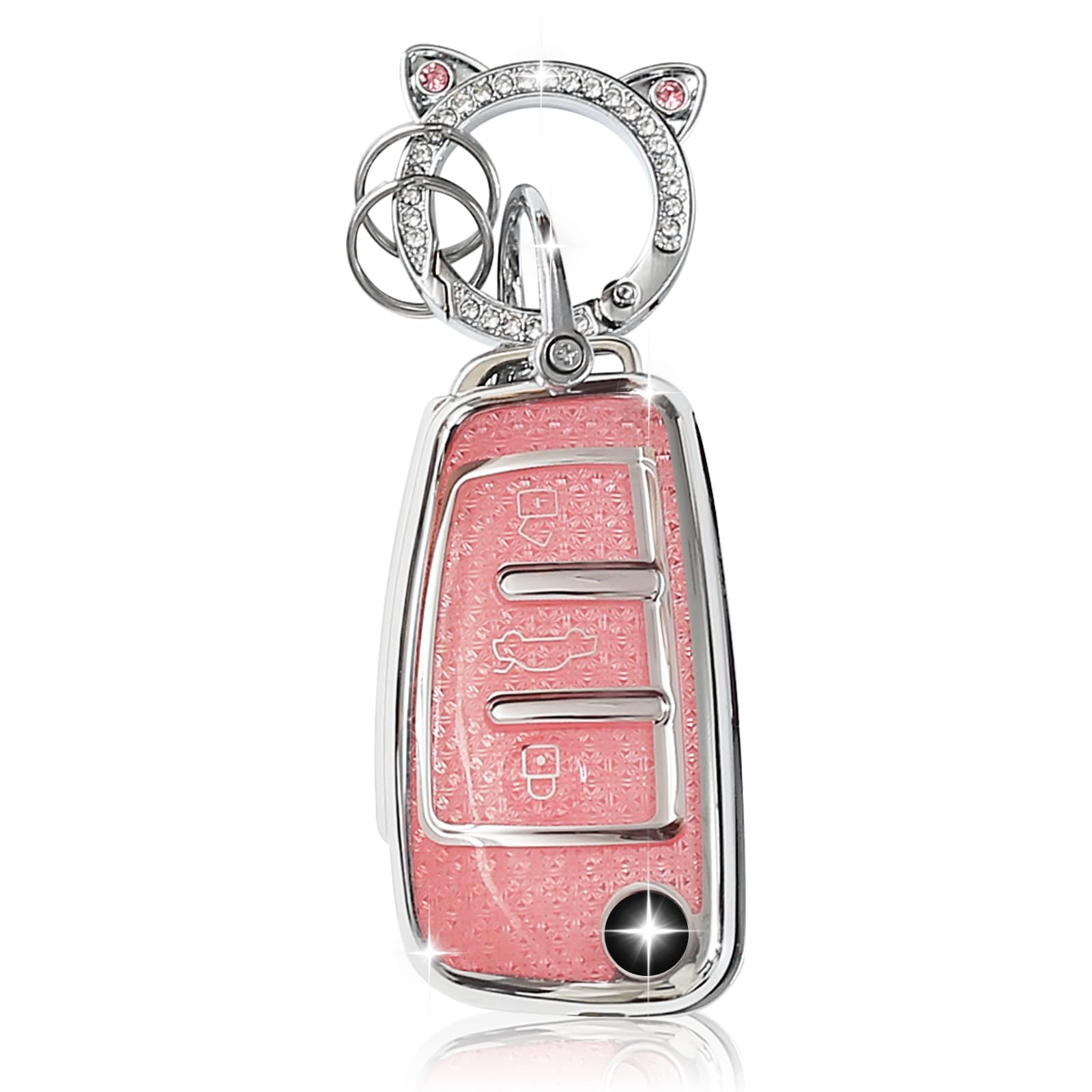 Autosleutelhoes met diamant bling, sleutelhanger, compatibel met Audi