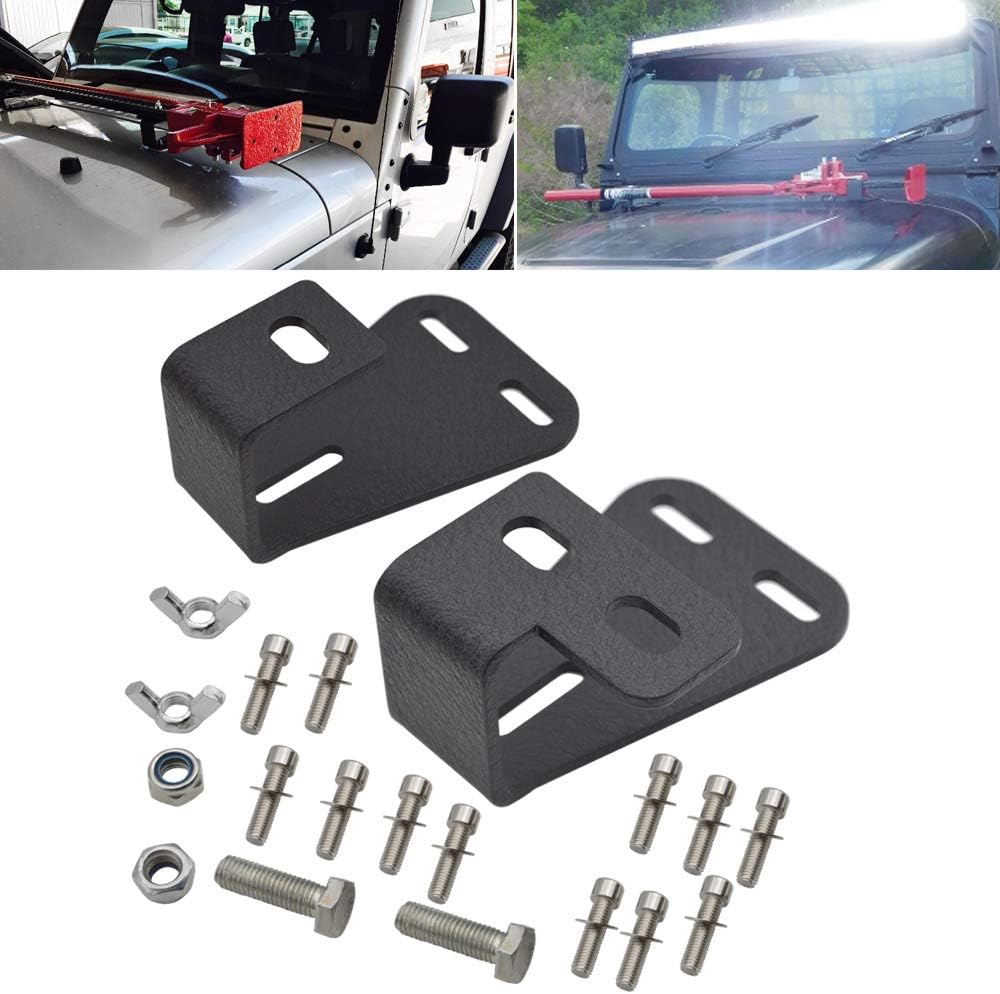 Pair Hi-Lift Jack Mount Hood Bracket Fit For Jeep Wrangler CJ/YJ/TJ 1944-2006 - Foto 12