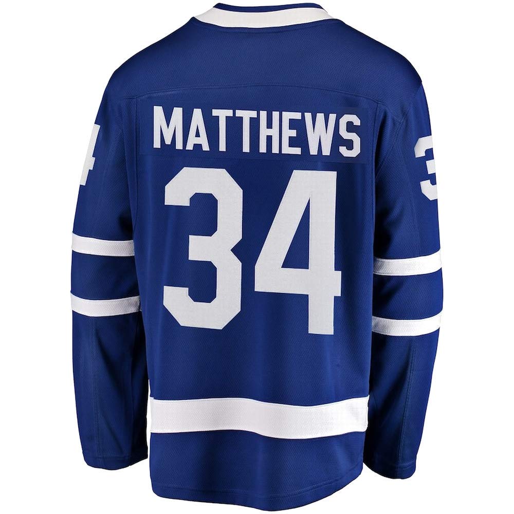 Hombre/Mujer/Juventud_Auston_Matthews_#34_Azul Real_Chándales_Hockey_Jersey S-XXXL