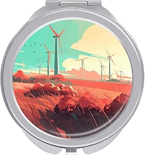 Windmill in Field Travel Makeup Mirror Portab...