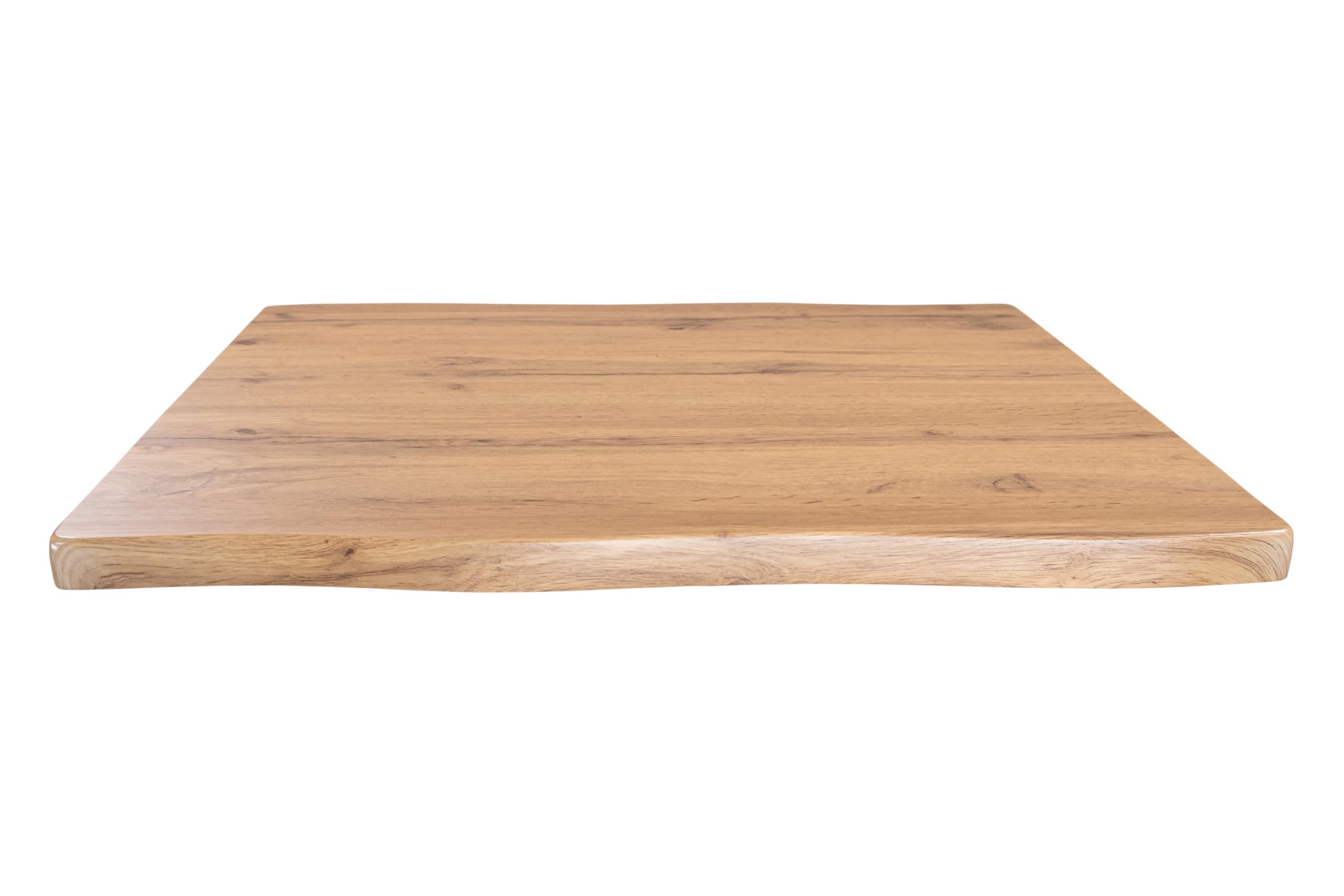 SAM Tischplatte Joan | 60 x 60 cm eckig | Holz | Farbe: Eiche | Baumkante | Holzplatte für Küche & Café