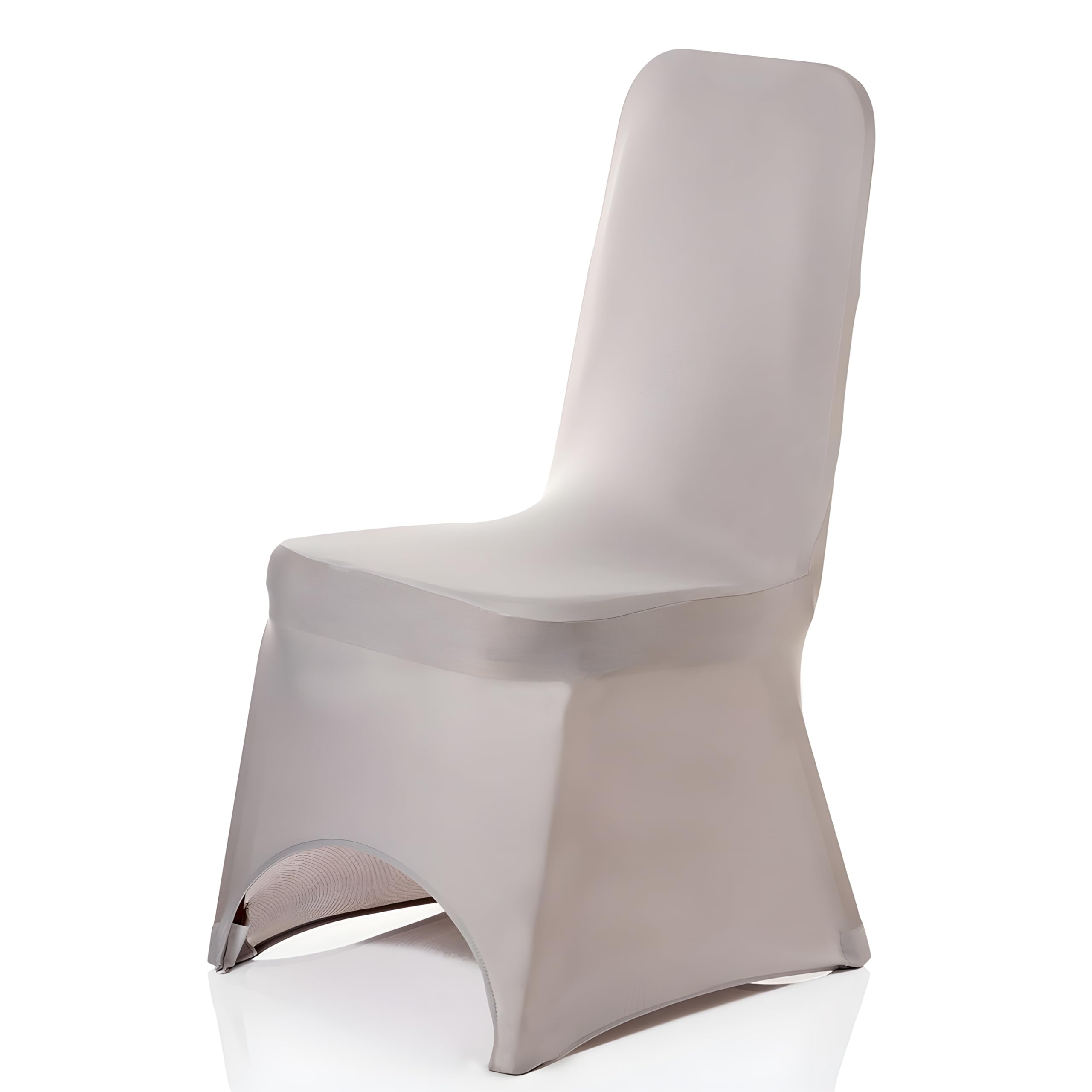 Weddecor Silver 10Pcs Wedding Chair Covers Spandex Stretch Slipcovers