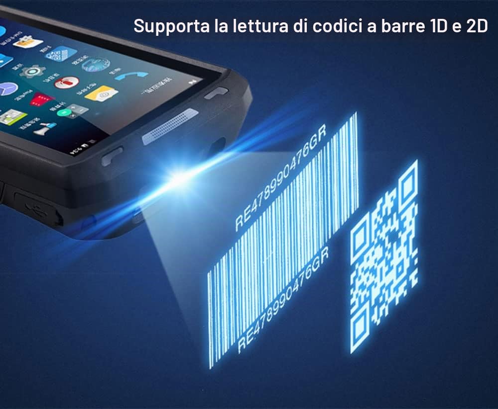 Scanner di codici a barre Android 2024, Android 13 PDA, scanner di codici a barre da 4 GB + 64 GB con tastiera, dotato di scanner di codici QR Honywell N6703 1D 2D, scanner