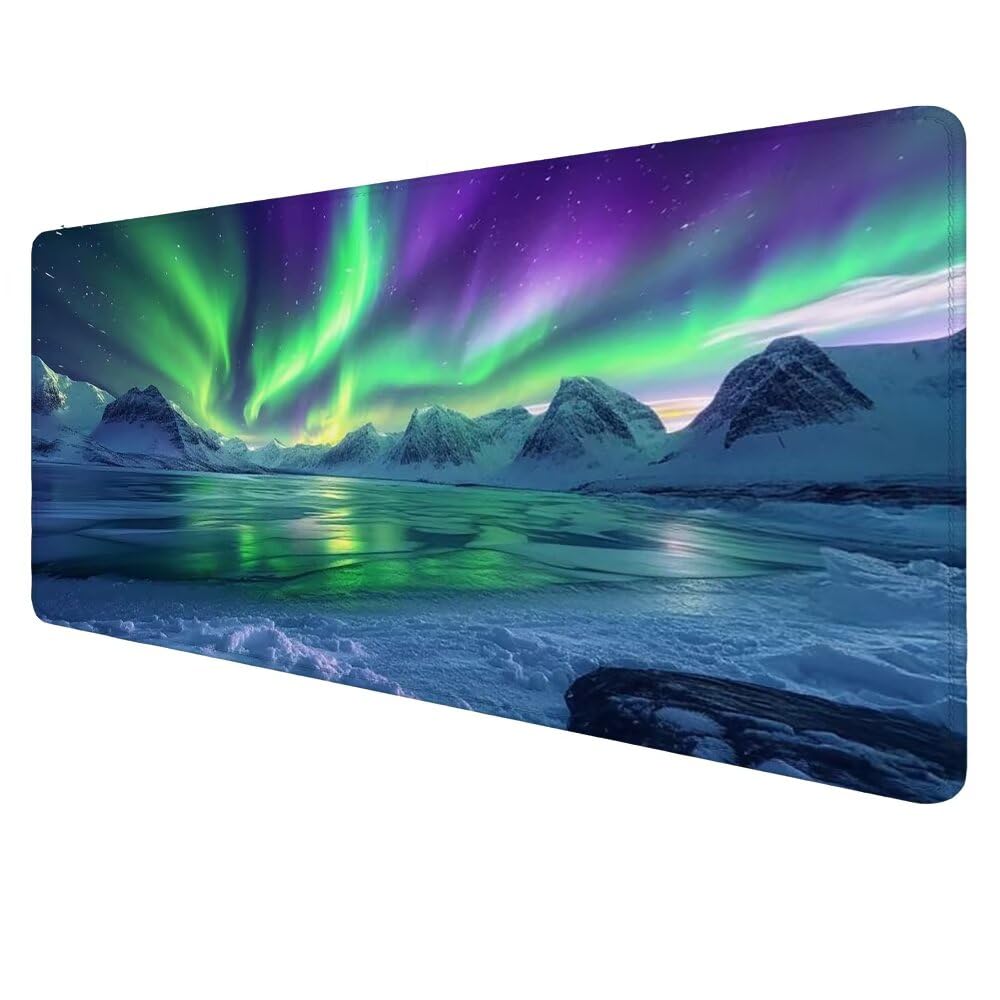 Kolorowa podkładka pod mysz XXI Aurora Podkładka pod mysz 1200x600x3mm Podkładka pod mysz dla graczy, wodoodporna antypoślizgowa podkładka pod mysz dla graczy domowych i biurowych D-883