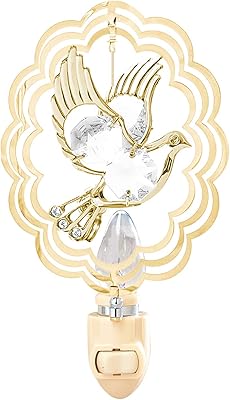 Dove in Ruffled Ovals Night Light..... Clear Swarovski Austrian Crystals