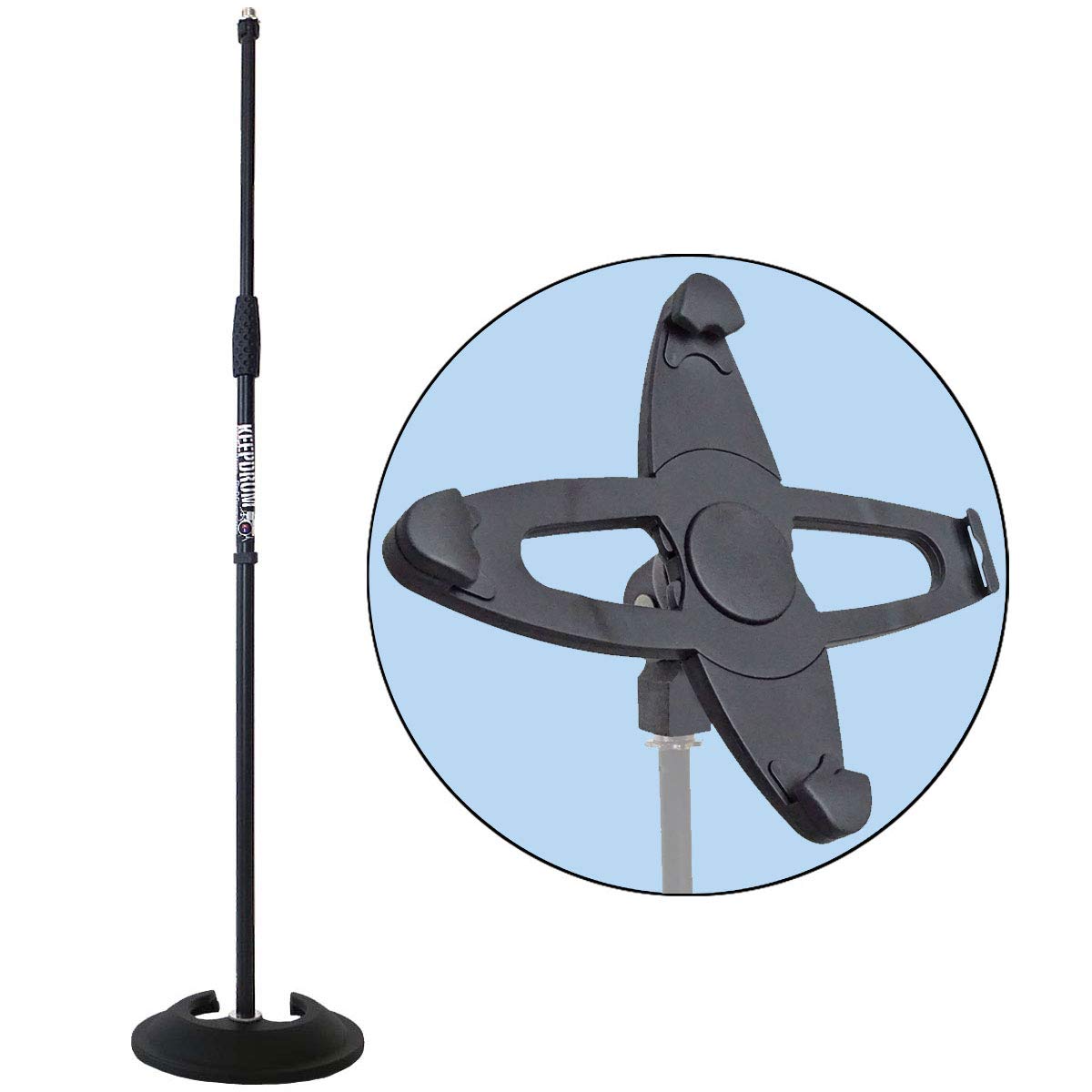 keepdrum MS096 statyw do mikrofonu prosty + iPH01 uchwyt na tablet do generacji 1/2/3/4