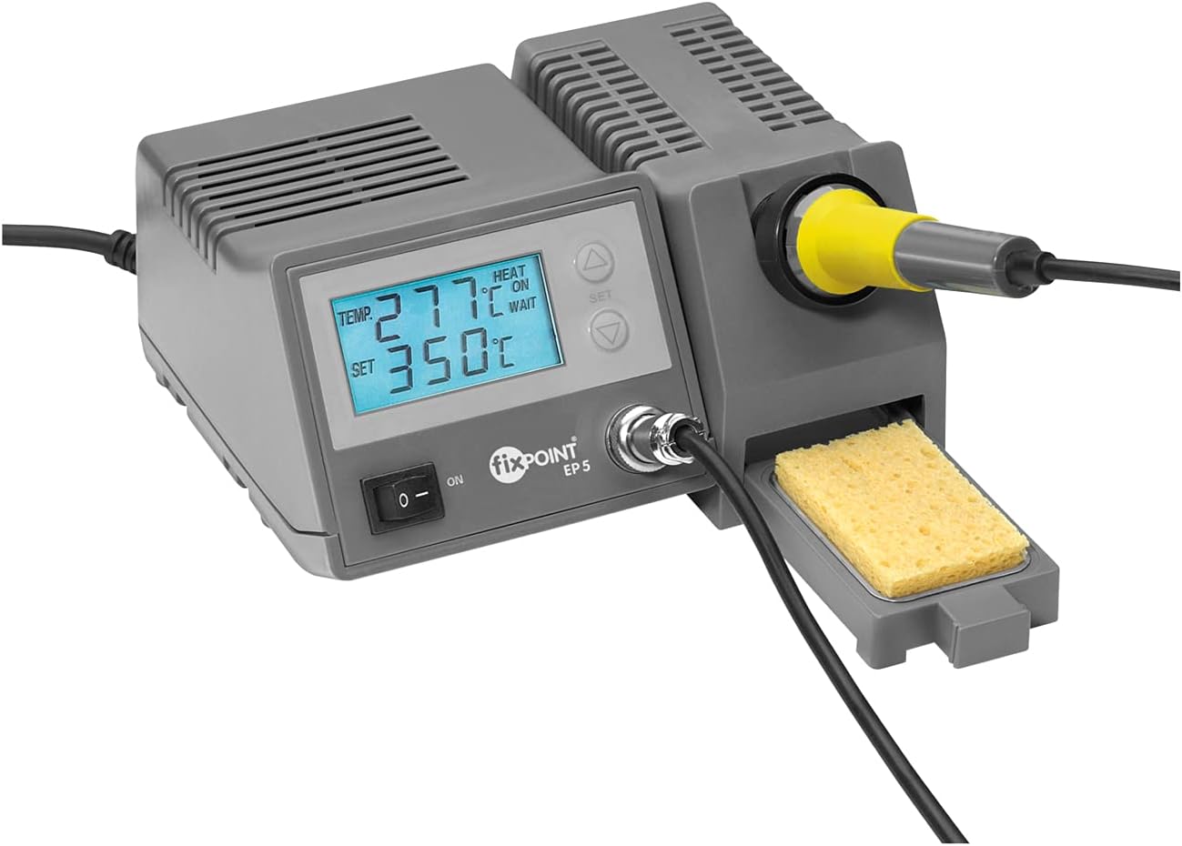 Fixpoint Digital soldering station with debit-and actual- temperature index