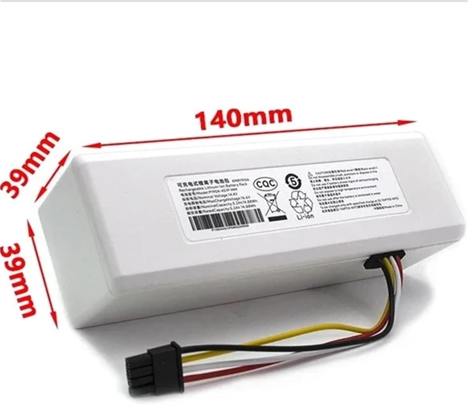 14.4V 5200mah P1904-4S1P-MM Battery，Compatible For Xiaomi，Compatible For Mijia，1C STYTJ01ZHM Robot Vacuum Mop Cleaner Battery Accessories