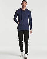 Vista 5 de Real Essentials Paquete de 3 sudadera con capucha de algodón ligero y casual con cordón y bolsillo para hombre