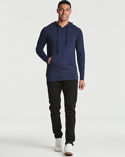 Miniatura 5 de Real Essentials Paquete de 3 sudadera con capucha de algodón ligero y casual con cordón y bolsillo para hombre