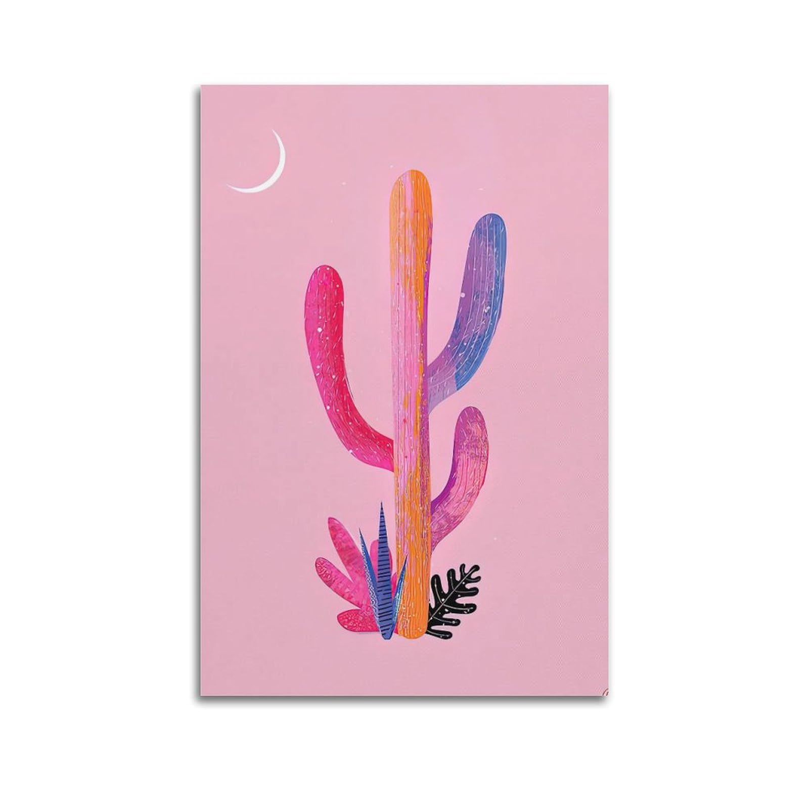 DLJGDS Simple Plant Poster Art Cactus Decorative Painting Canvas Wall Posters And Modern Family Bedroom Decor 24x36inch(60x90cm)