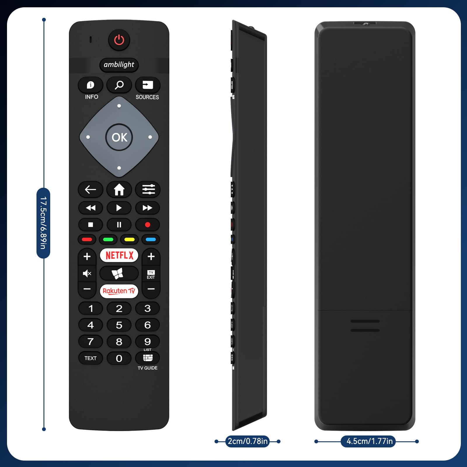 Telecomando Universale Sostitutivo Per Philips TV – Modelli Ambilight 43PUS6504/12 E Simili