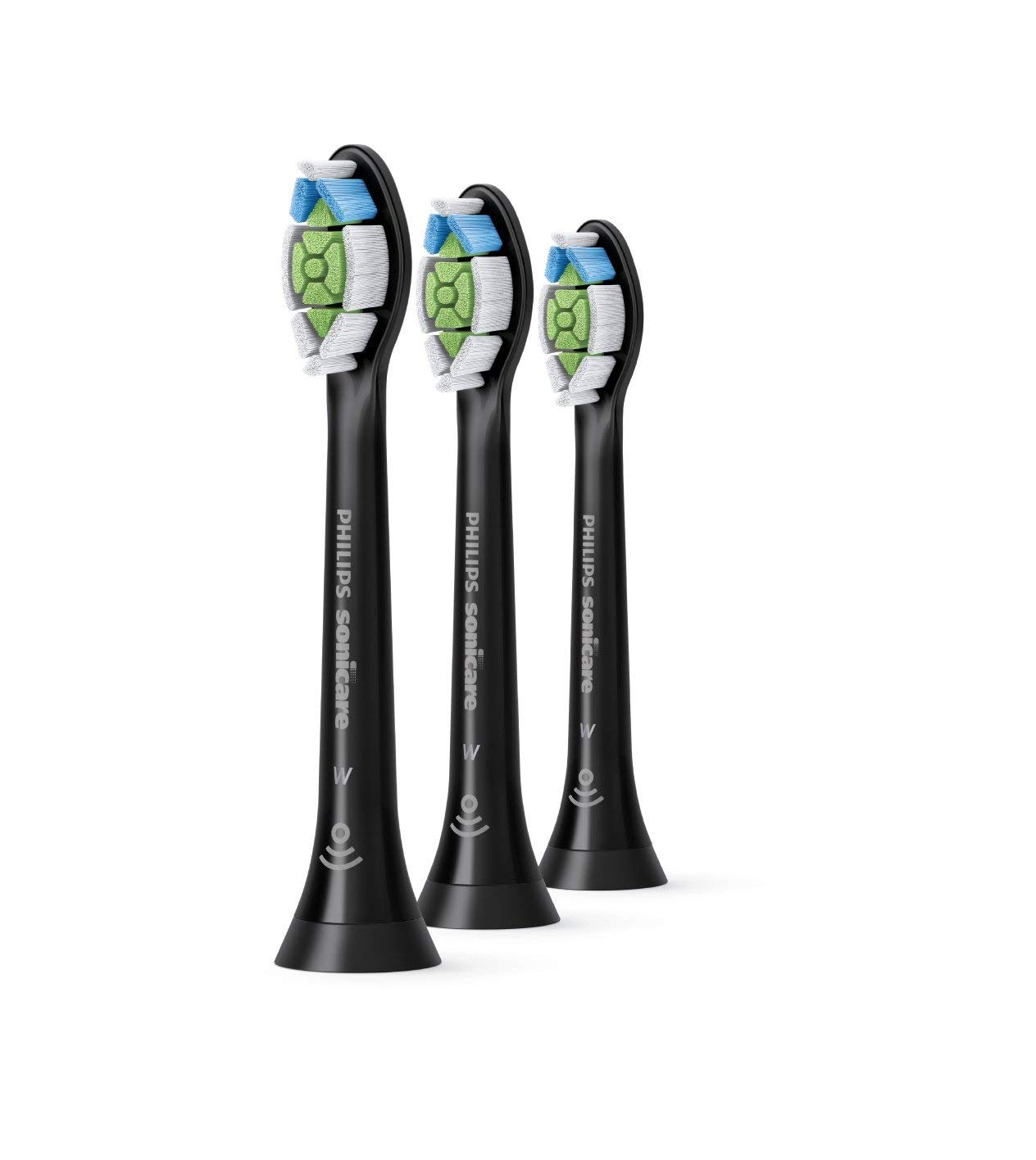 SONICARE Philips Genuine W DiamondClean Toothbrush Heads, 3 Brush Heads, Black, HX6063/95