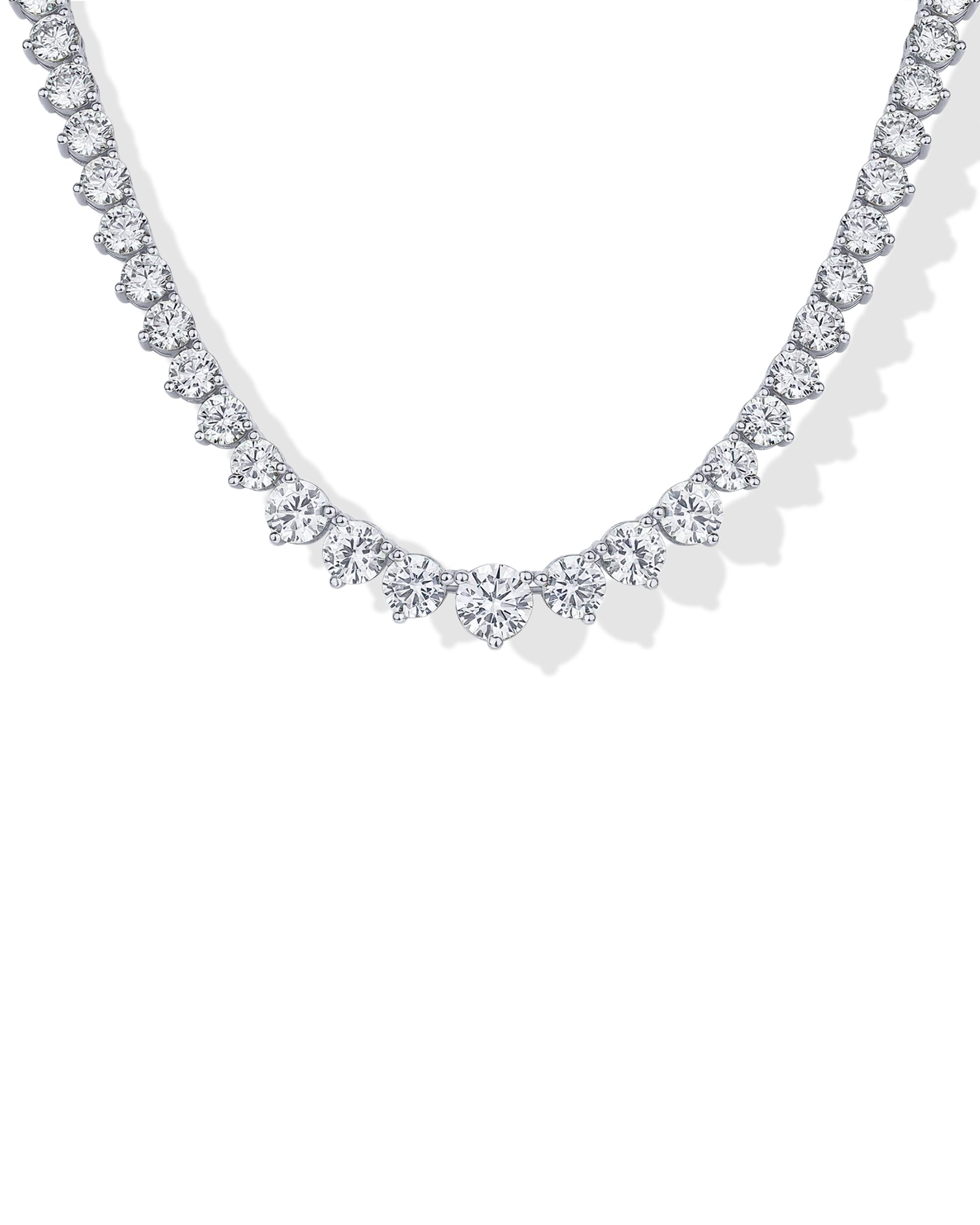 PAVOI 14K Gold Plated Graduated Tennis Necklaces for Women - Cubic Zirconia Tennis Necklace for Brides & Bridesmaids - Simulated Diamond Chain Trendy Wedding Jewelry