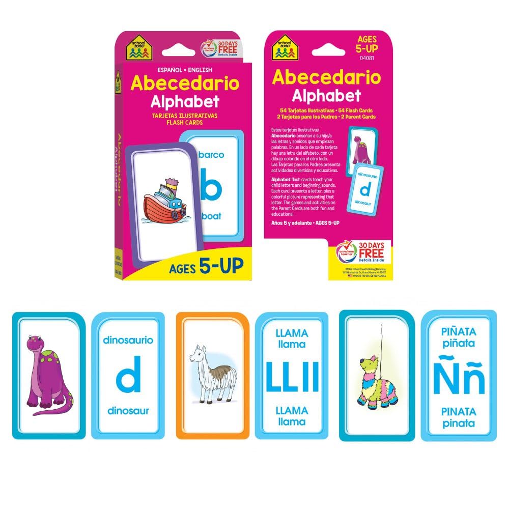 Snapklik.com : School Zone Preschool Spanish Bilingual 4-Pack Flash ...