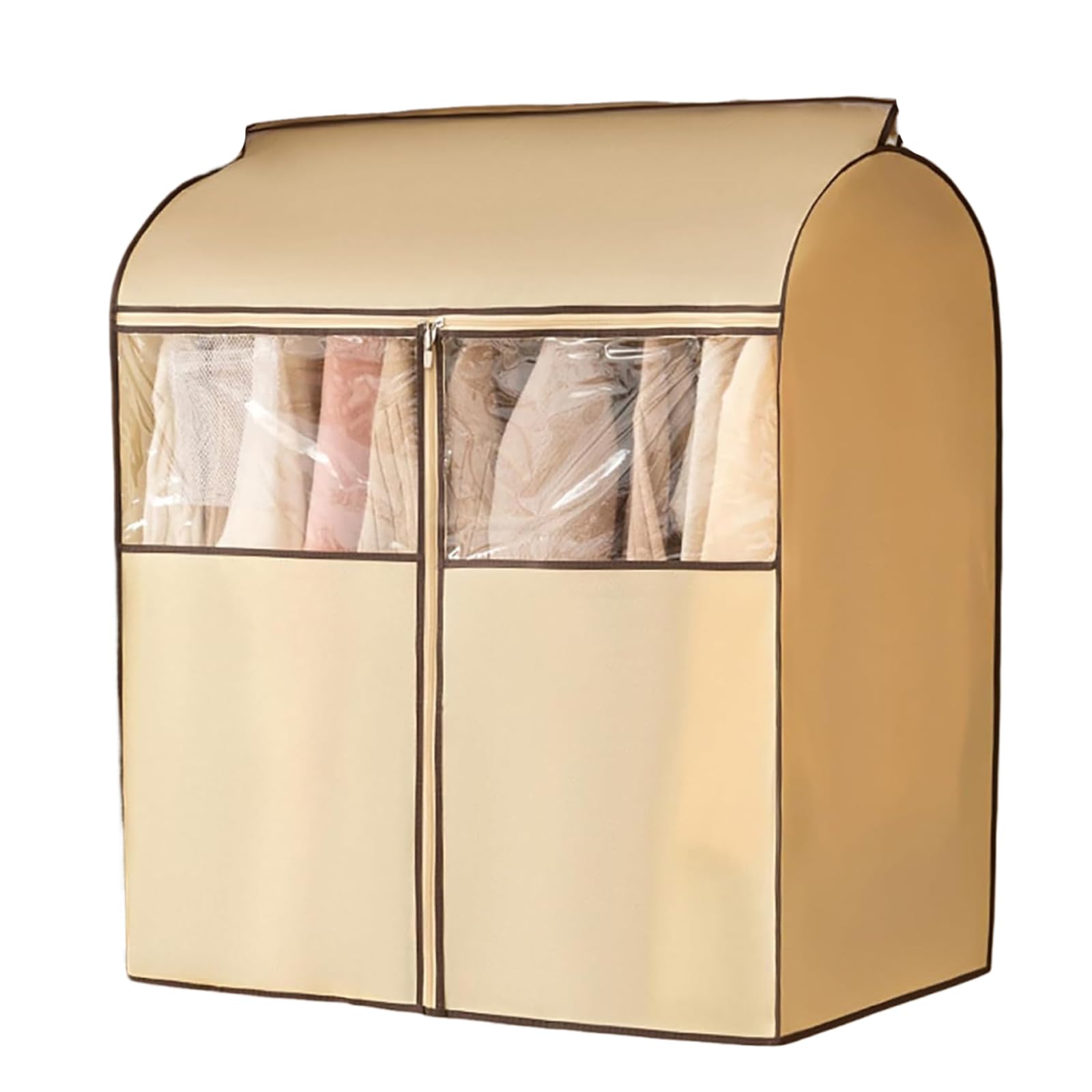 Kleiderständerabdeckung, atmungsaktiver Vlies-Kleidersack mit Reißverschluss, langlebiger Anzugschutz für Kleiderschrank, hängende Kleideraufbewahrung, 52 x 52 x 120 cm