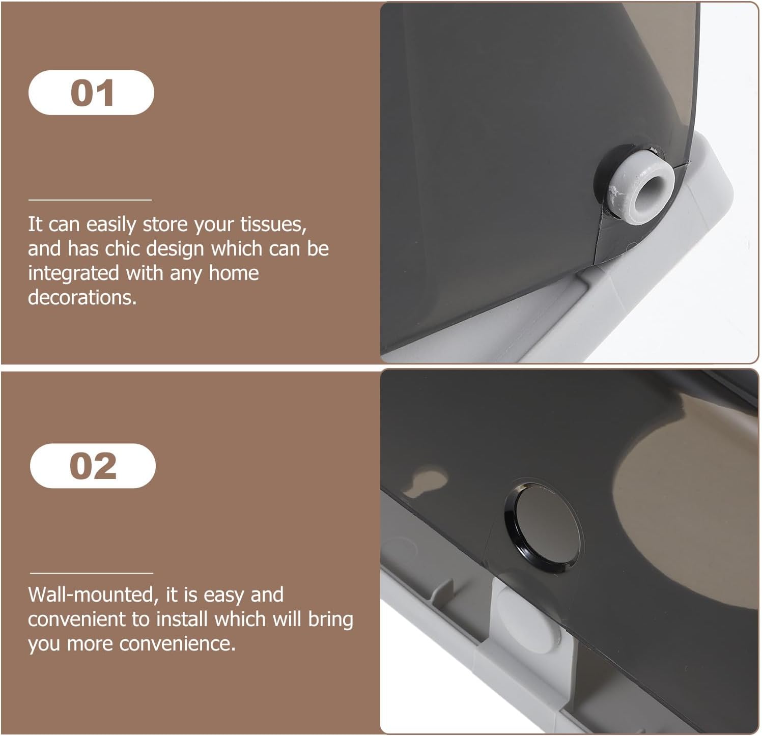 KOMBIUDA Commercial Paper Towel Dispenser Wall Mount Black Thickened Plastic Hand Towel Holder for Bathroom Hotel Office Use