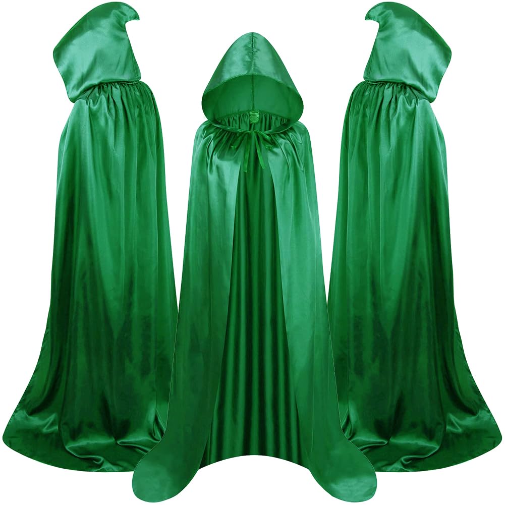 WFKKMEQ Halloween Vampire Hooded Cloak, Green Hooded Cloak Vampire Cape