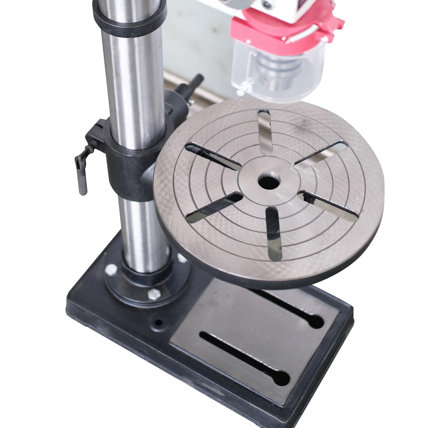 KATSU Tools Prensa de taladro de pilar de banco resistente de 550 W + portabrocas de 16 mm + interruptor electrónico de velocidad variable de 16 velocidades + profundidad máxima de perforación de 80