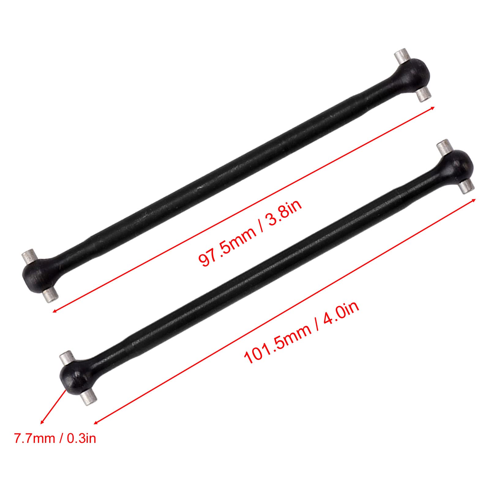 Dilwe RC Rear Drive Shaft Set, Durable 101.5mm 1/8 RC Car Drive Shaft for Competition Daily Use, Drifting, Family Entertainment - Image 3