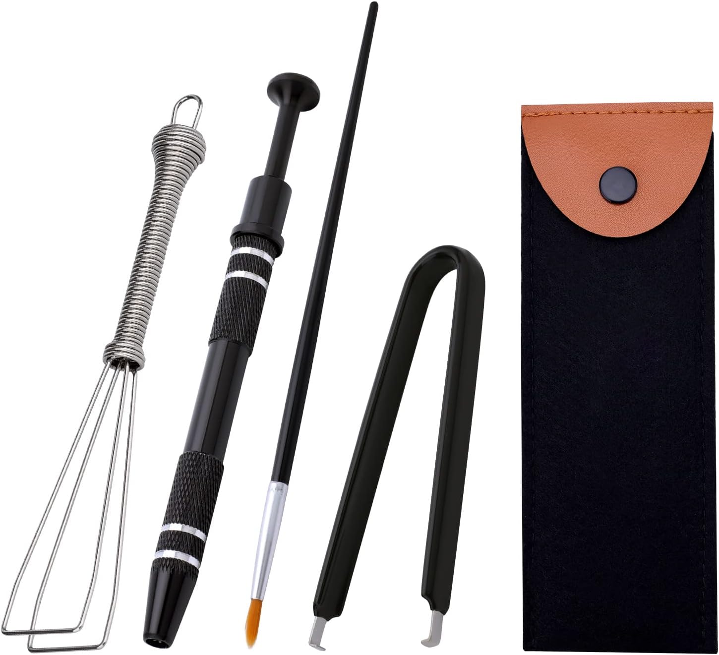 SAVITA Mechanical Keyboard Switch Puller Set, Keycap Remover Kit Keyboard Cleaner Tool Including Keycap Puller, Switch Clamp, Stem Holder, Lube Pen-Easy to Pull (Black)