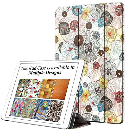 Image of DuraSafe Cases for iPad PRO 10.5 Air 3 [ PRO 10.5 Inch Air 3rd Gen ] A1701 A1709 A1852 A2152 A2123 A2153 A2154 Trifold Printed Hard Smart PC Transparent Back Cover - Yarn Flowers